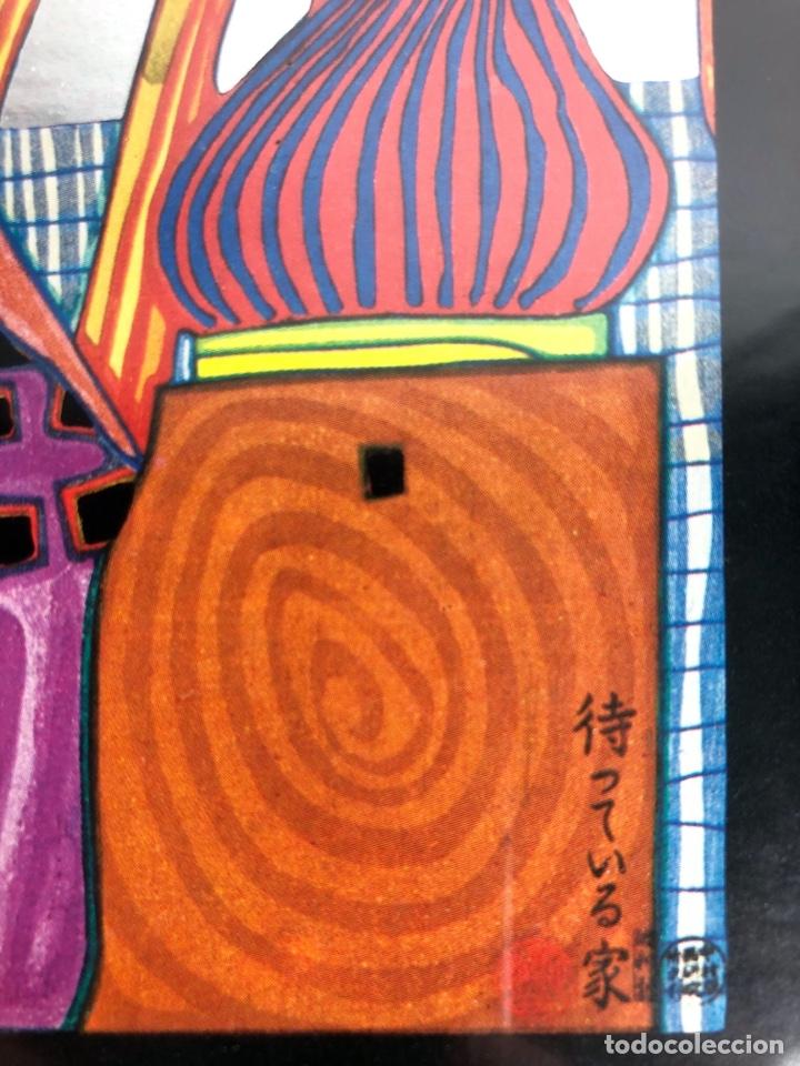 Otros objetos de arte: PIEZA ENMARCADA - REPRODUCCI&Oacute;N DE HUNDERTWASSER - Foto 4