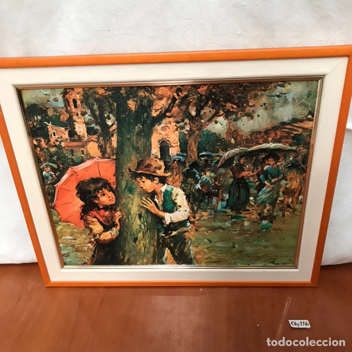 Otros objetos de arte: CUADRO NI&Ntilde;OS JUGANDO EN PARQUE - Foto 1