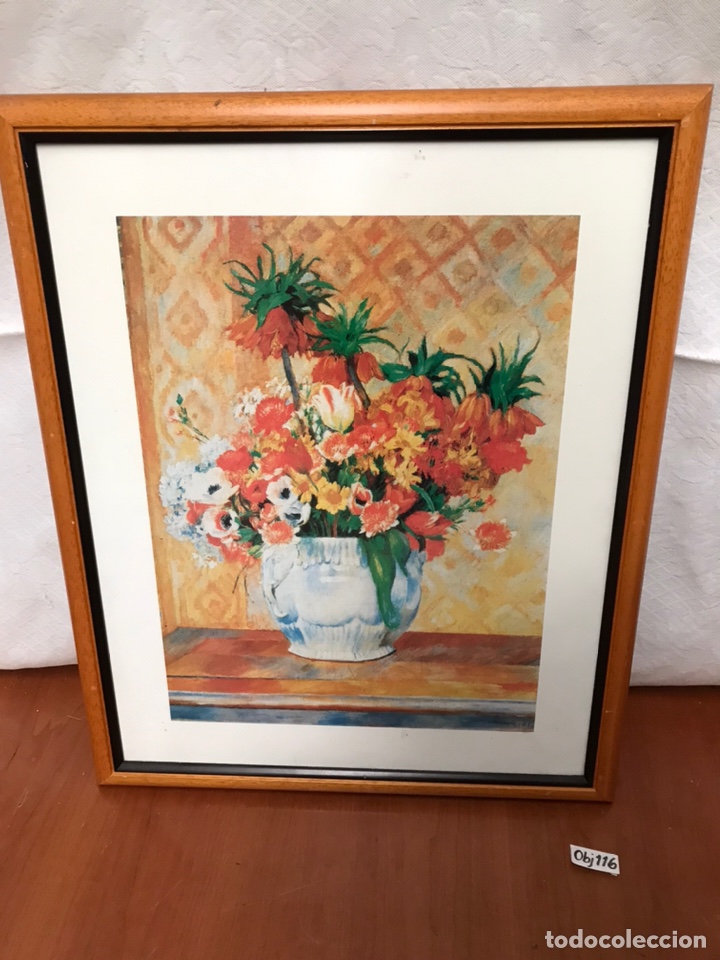 Otros objetos de arte: CUADRO JARR&Oacute;N CON ROSAS LAMINA - Foto 1