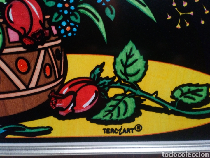 Otros objetos de arte: L&aacute;mina coloreada a mano enmarcada. - Foto 3