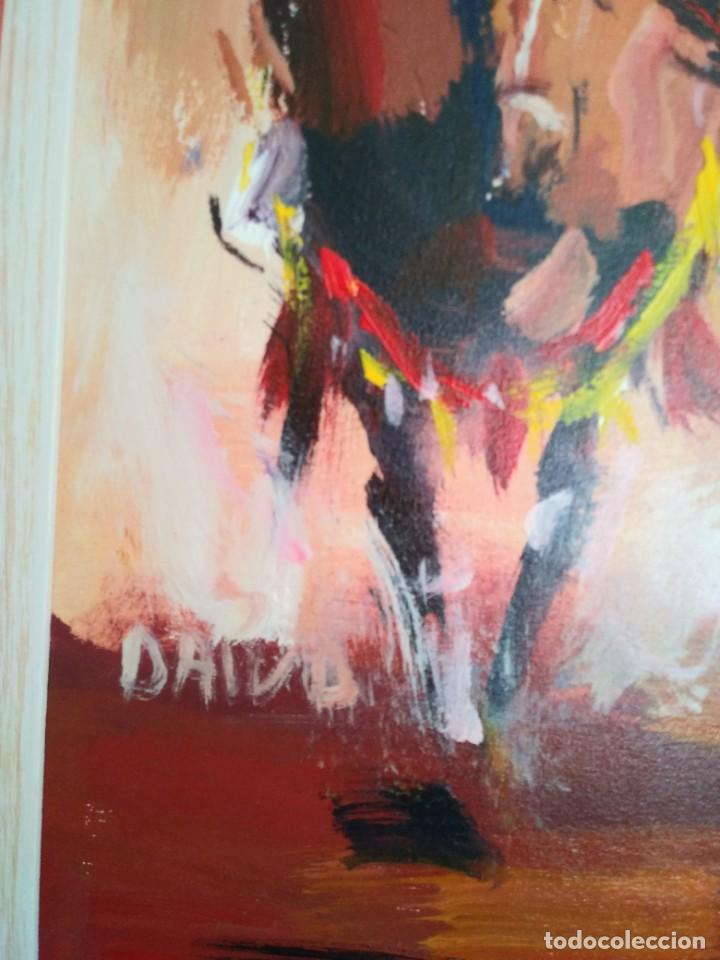 Otros objetos de arte: Cuadro original jinetes al galope Marruecos - Foto 2