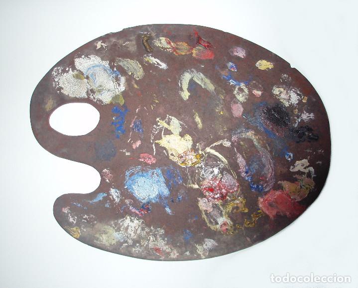 Otros objetos de arte: ANTIGUA PALETA DE PINTOR. USADA. - Foto 1
