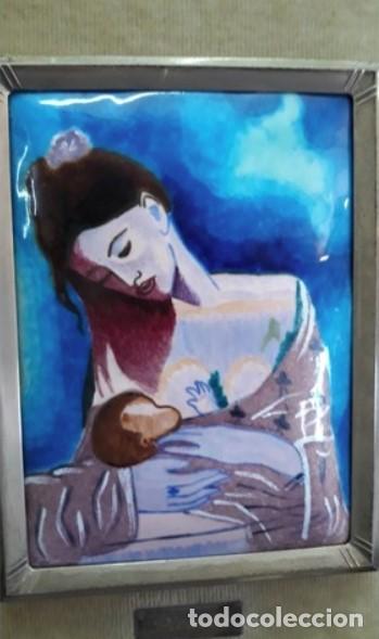 Otros objetos de arte: PICASSO.... esmalte.. enmarcado vintage - Foto 1