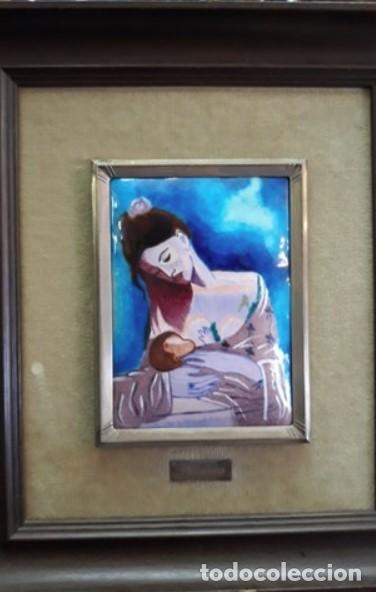 Otros objetos de arte: PICASSO.... esmalte.. enmarcado vintage - Foto 2