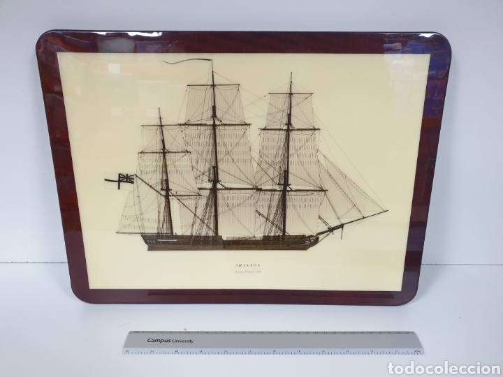 Otros objetos de arte: Cuadro maritimo shannon 1806 38 guns - Foto 1