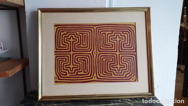 Otros objetos de arte: Cuadro abstracci&oacute;n &eacute;tnica sobre tejido - Foto 1