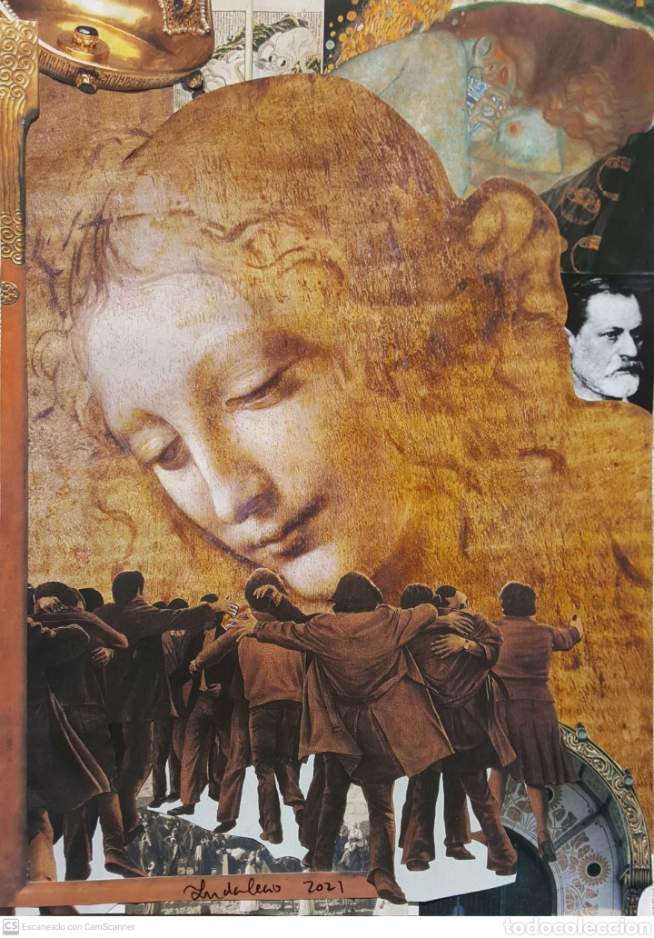 Otros objetos de arte: Collage. Leonardo Da Vinci. Indalecio - Foto 1