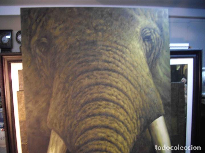 Otros objetos de arte: OLEO SOBRE LIENZO ELEFANTE - Foto 3