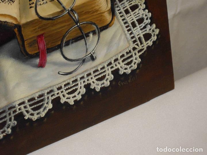 Otros objetos de arte: OLEO BODEGON GAFAS Y CASTA&Ntilde;AS 2 - Foto 2