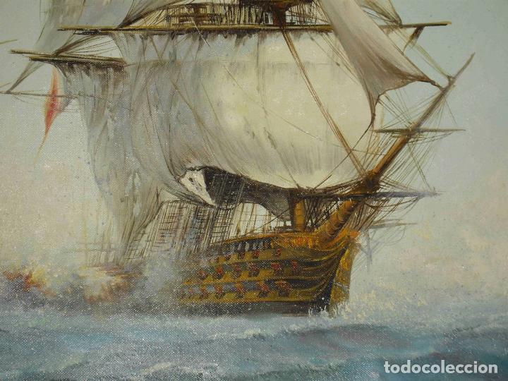 Otros objetos de arte: OLEO LIENZO NAVAL NAVAL 51 - Foto 2
