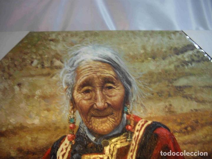 Otros objetos de arte: OLEO ANCIANA TIBETANA - Foto 2