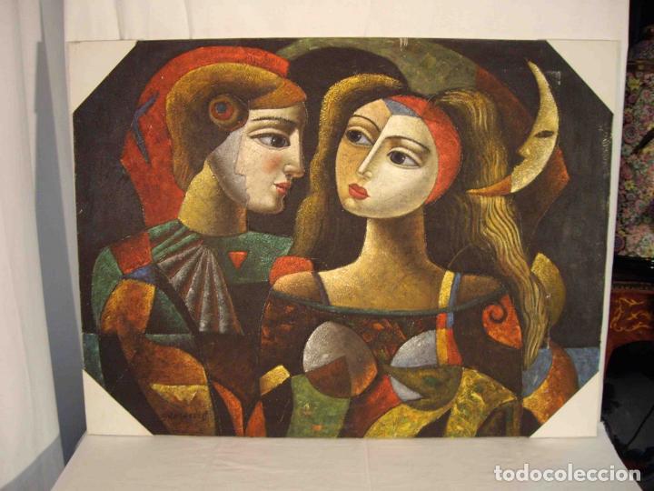 Otros objetos de arte: OLEO PAREJA CUBISTA - Foto 1