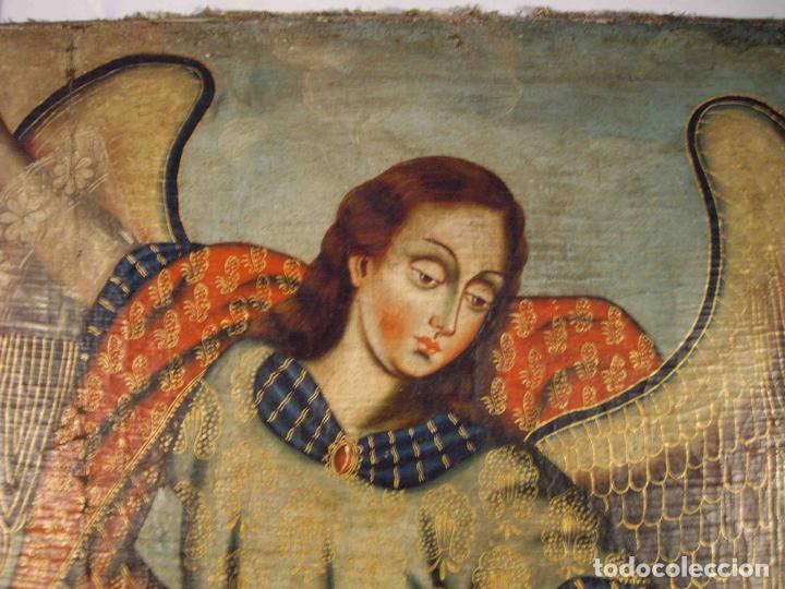 Otros objetos de arte: OLEO ANGEL DE LA GUARDA S XVII - Foto 2