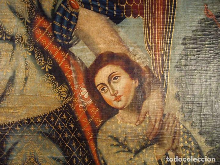 Otros objetos de arte: OLEO ANGEL DE LA GUARDA S XVII - Foto 3