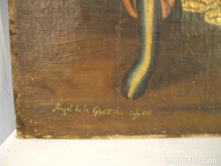 Otros objetos de arte: OLEO ANGEL DE LA GUARDA S XVII - Foto 4