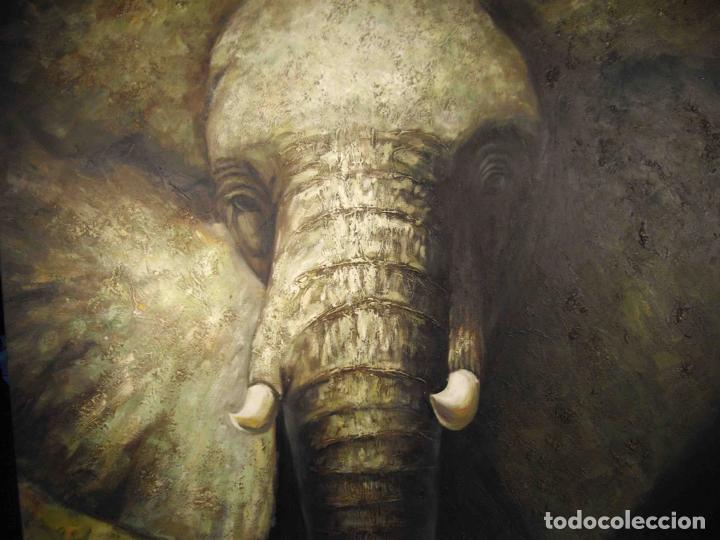 Otros objetos de arte: OLEO SOBRE LIENZO CABEZA ELEFANTE - Foto 2