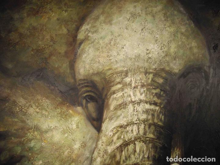 Otros objetos de arte: OLEO SOBRE LIENZO CABEZA ELEFANTE - Foto 3