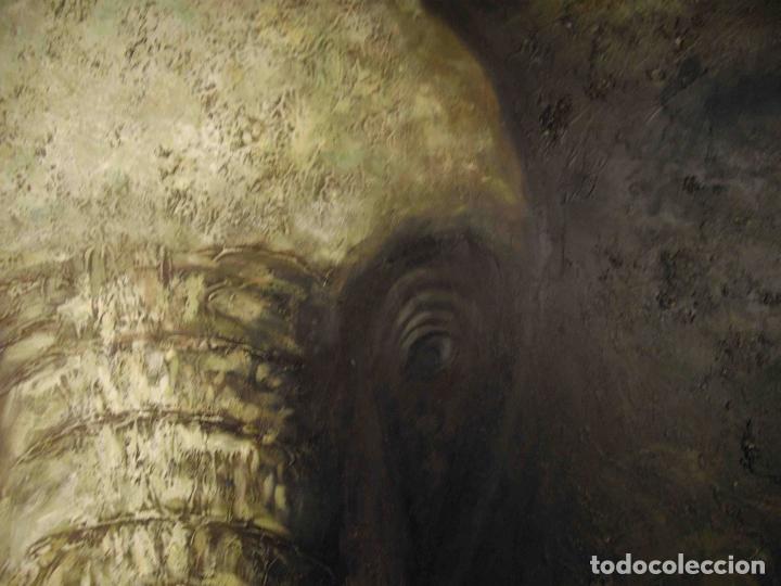 Otros objetos de arte: OLEO SOBRE LIENZO CABEZA ELEFANTE - Foto 4