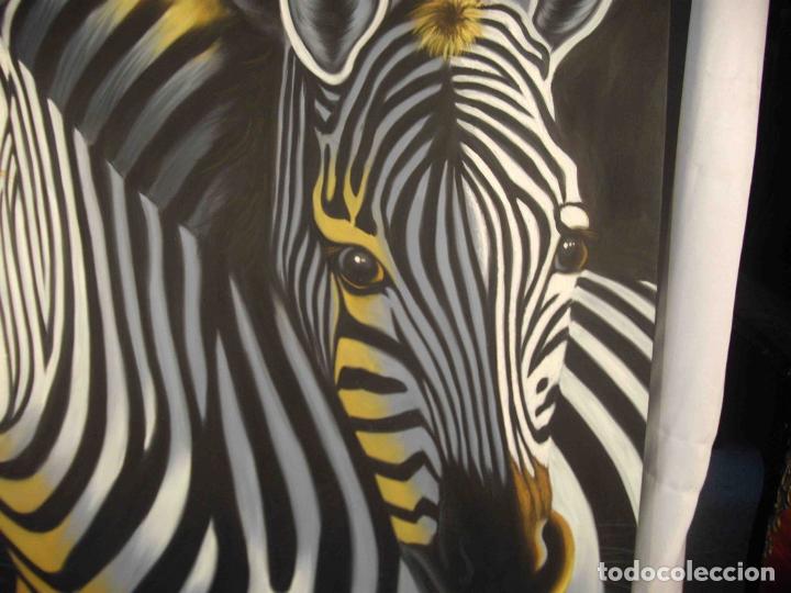 Otros objetos de arte: OLEO SOBRE LIENZO CEBRAS - Foto 3
