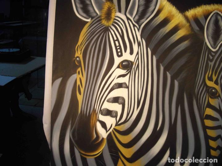 Otros objetos de arte: OLEO SOBRE LIENZO CEBRAS - Foto 4