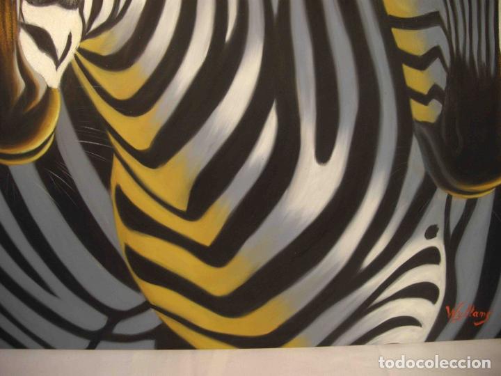 Otros objetos de arte: OLEO SOBRE LIENZO CEBRAS - Foto 5