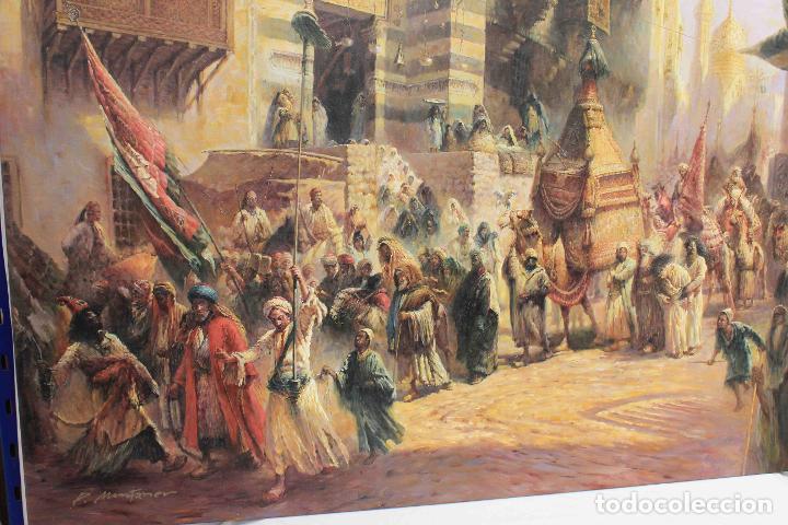 Otros objetos de arte: OLEO SOBRE LIENZO CARAVANA PERSA - Foto 3
