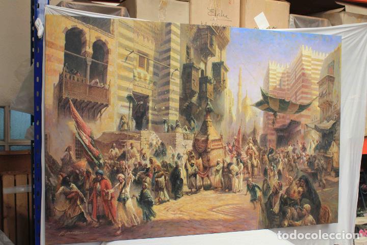 Otros objetos de arte: OLEO SOBRE LIENZO CARAVANA PERSA - Foto 1
