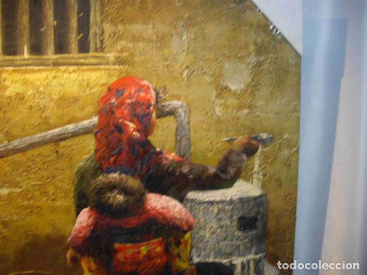 Otros objetos de arte: OLEO MUJERES EN MOLIENDA - Foto 4