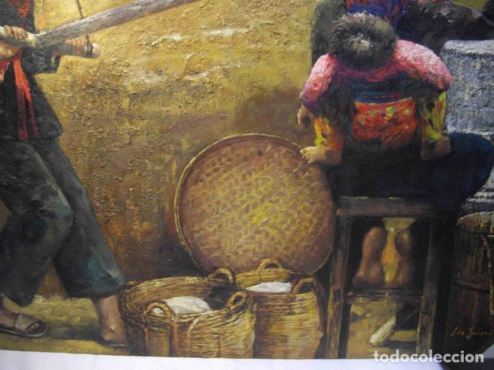 Otros objetos de arte: OLEO MUJERES EN MOLIENDA - Foto 5