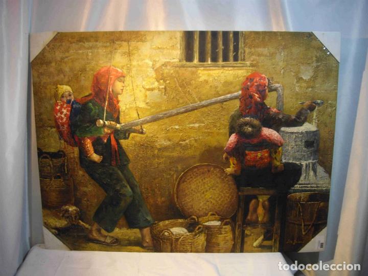 Otros objetos de arte: OLEO MUJERES EN MOLIENDA - Foto 1