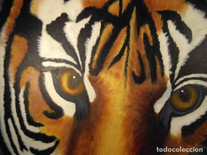 Otros objetos de arte: OLEO SOBRE LIENZO CABEZA TIGRE - Foto 2