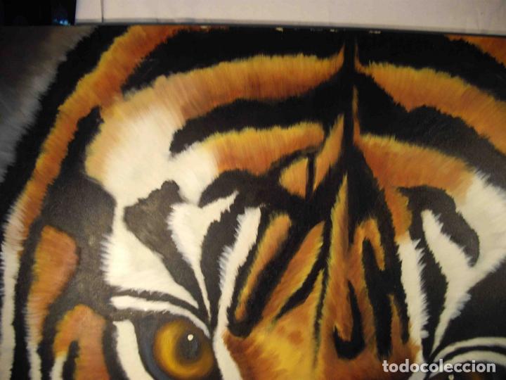 Otros objetos de arte: OLEO SOBRE LIENZO CABEZA TIGRE - Foto 3
