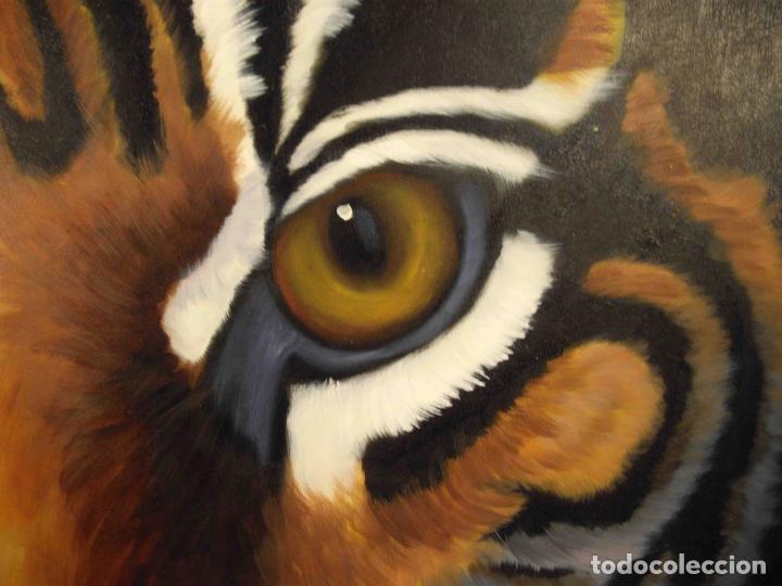 Otros objetos de arte: OLEO SOBRE LIENZO CABEZA TIGRE - Foto 4
