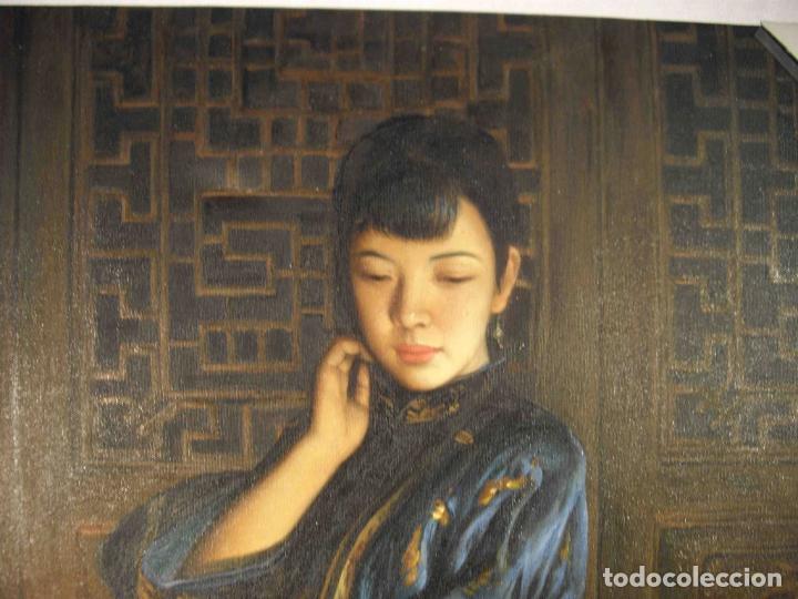 Otros objetos de arte: OLEO SOBRE LIENZO DAMA CHINA - Foto 2