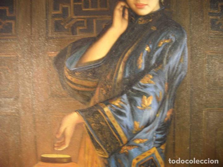 Otros objetos de arte: OLEO SOBRE LIENZO DAMA CHINA - Foto 3