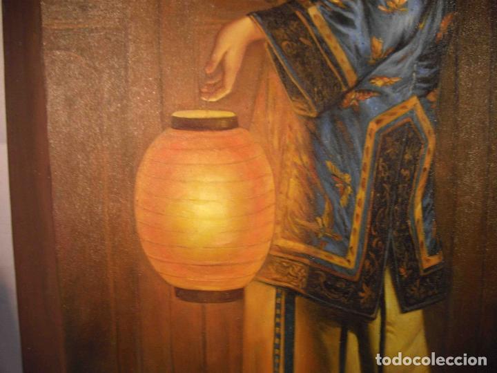 Otros objetos de arte: OLEO SOBRE LIENZO DAMA CHINA - Foto 4