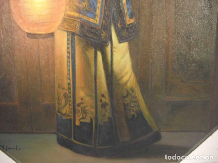 Otros objetos de arte: OLEO SOBRE LIENZO DAMA CHINA - Foto 5