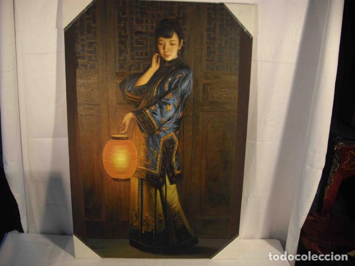 Otros objetos de arte: OLEO SOBRE LIENZO DAMA CHINA - Foto 1