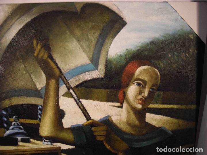 Otros objetos de arte: OLEO SOBRE LIENZO DAMA SOMBRILLA - Foto 2