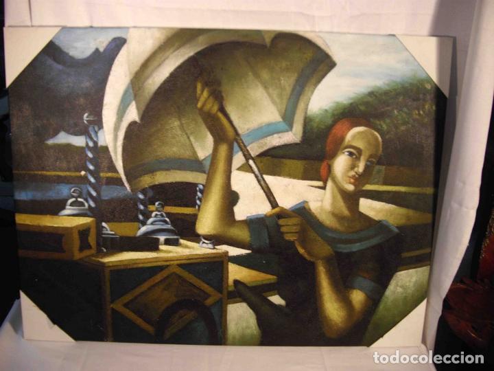Otros objetos de arte: OLEO SOBRE LIENZO DAMA SOMBRILLA - Foto 1