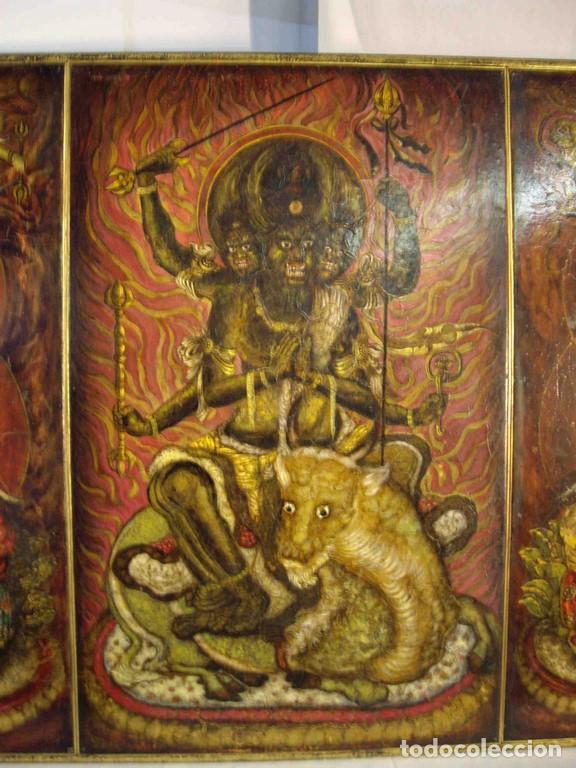 Otros objetos de arte: CUADRO TRIPTICO INDU - Foto 5