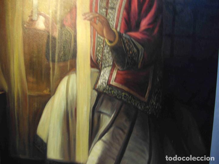 Otros objetos de arte: OLEO MUJER TRAS CORTINA - Foto 4
