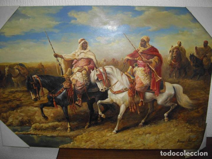 Otros objetos de arte: OLEO GUERREROS MARRUECOS - Foto 2