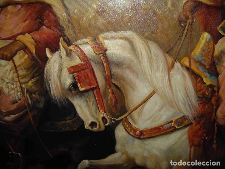 Otros objetos de arte: OLEO GUERREROS MARRUECOS - Foto 5