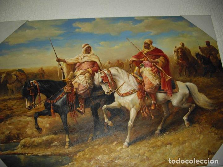 Otros objetos de arte: OLEO GUERREROS MARRUECOS - Foto 1