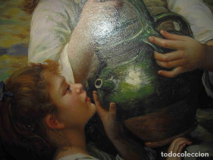 Otros objetos de arte: OLEO NI&Ntilde;A BEBIENDO - Foto 4