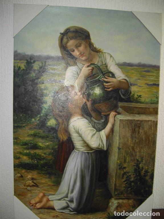 Otros objetos de arte: OLEO NI&Ntilde;A BEBIENDO - Foto 1