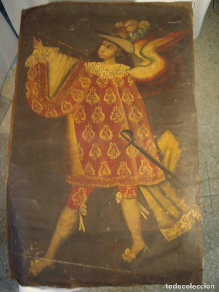 Otros objetos de arte: OLEO LIENZO ARCANGEL CUZCO N&ordm; 4 - Foto 2