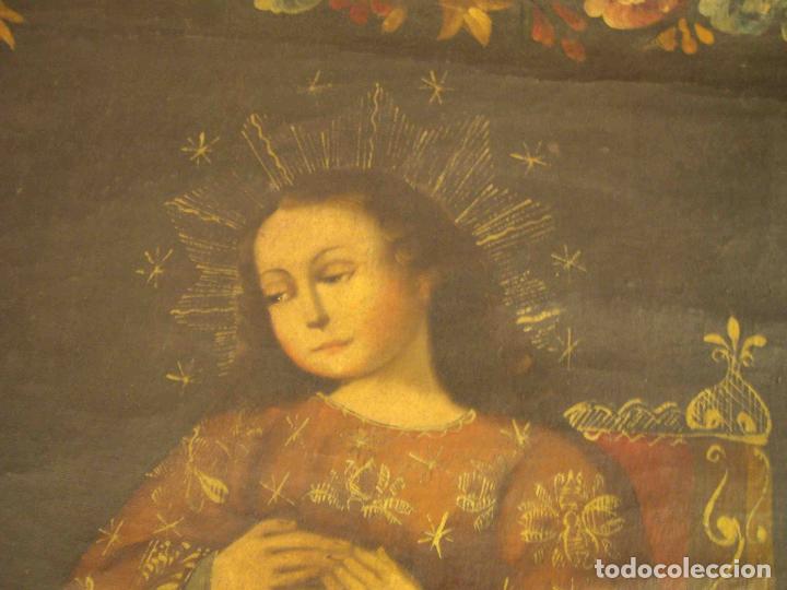Otros objetos de arte: OLEO LIENZO VIRGEN CUZQUE&Ntilde;A N&ordm; 3 - Foto 3