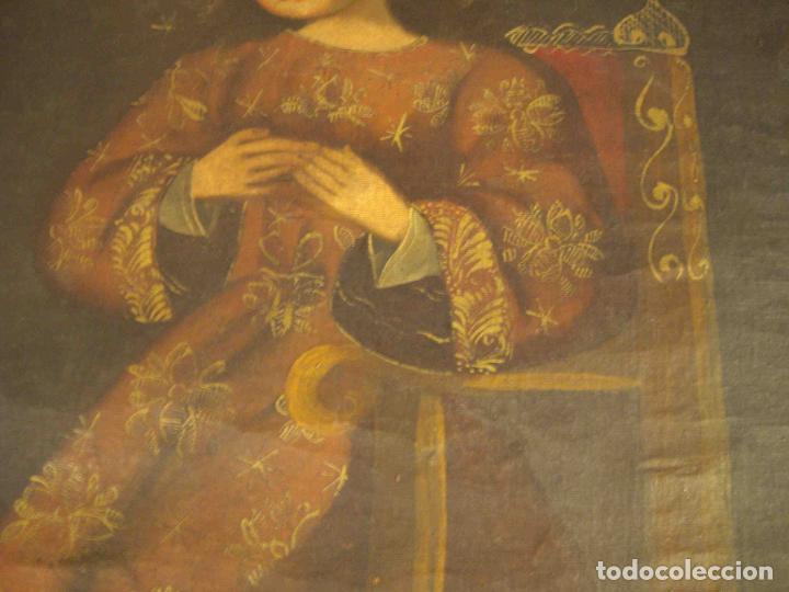 Otros objetos de arte: OLEO LIENZO VIRGEN CUZQUE&Ntilde;A N&ordm; 3 - Foto 4